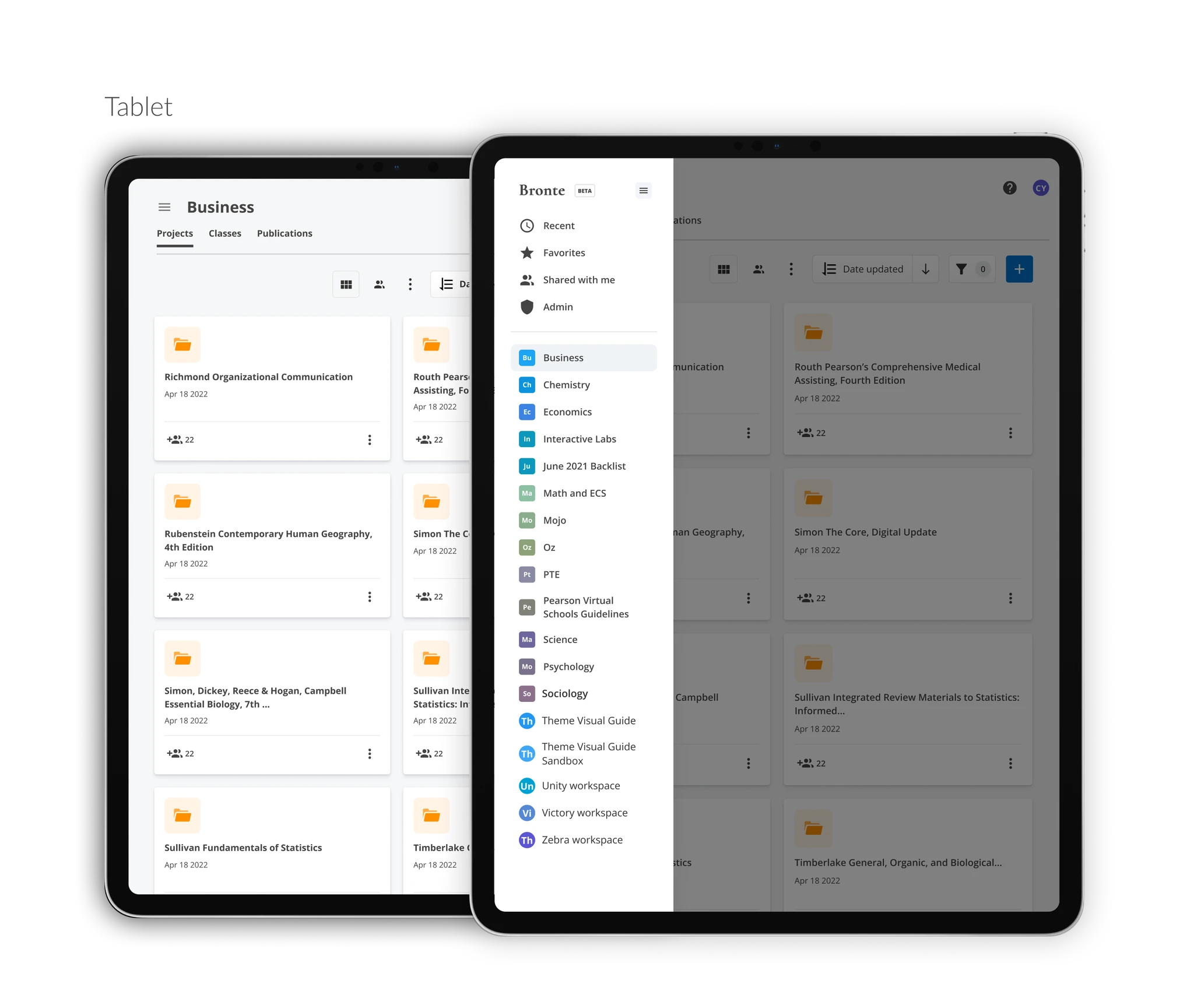 Tablet view