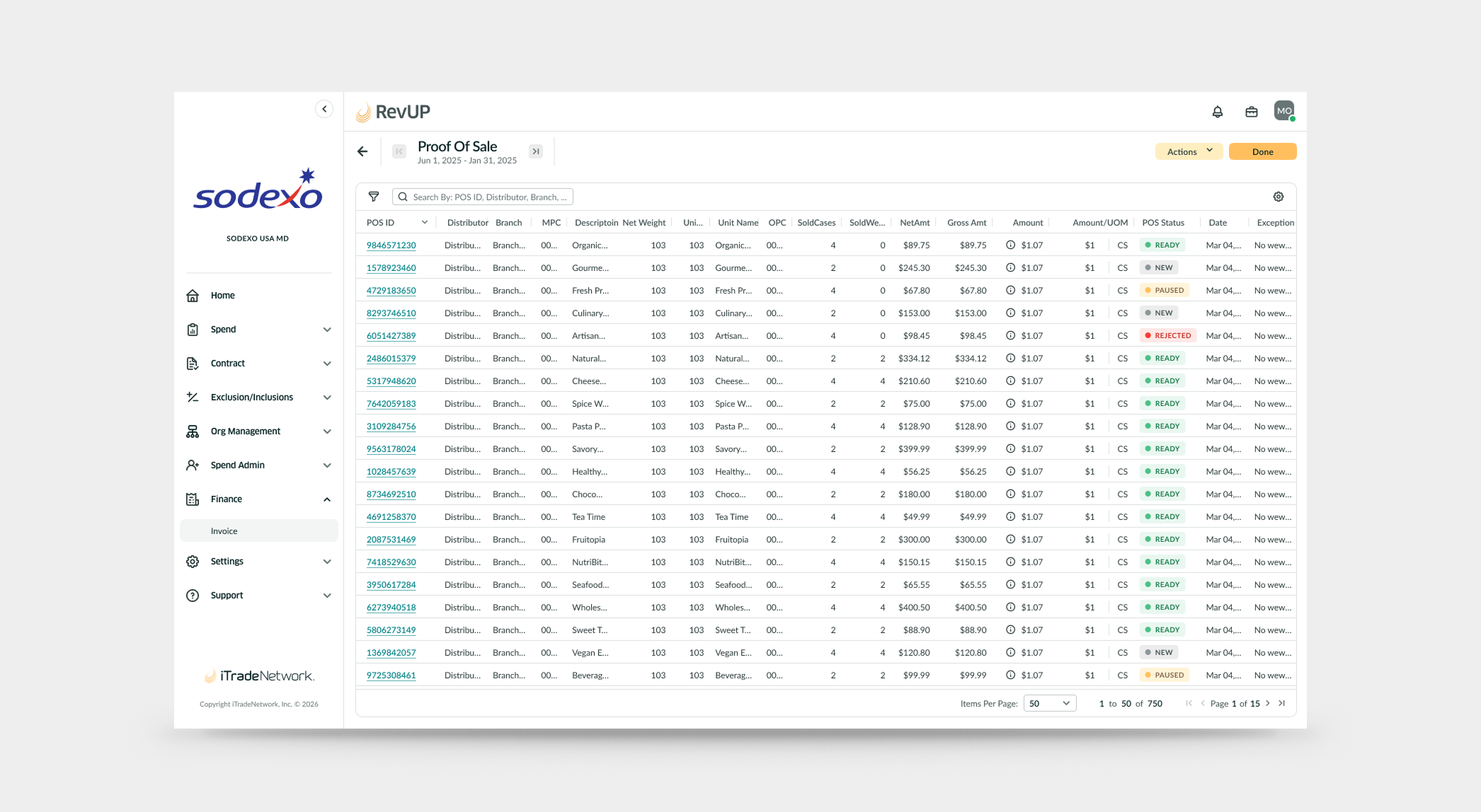 Point of Sale screen